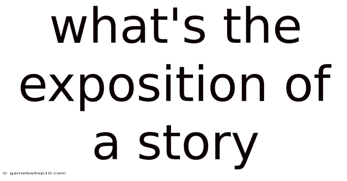 What's The Exposition Of A Story
