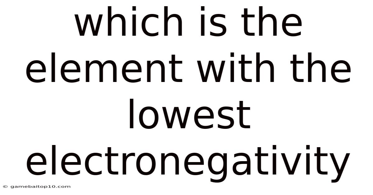 Which Is The Element With The Lowest Electronegativity