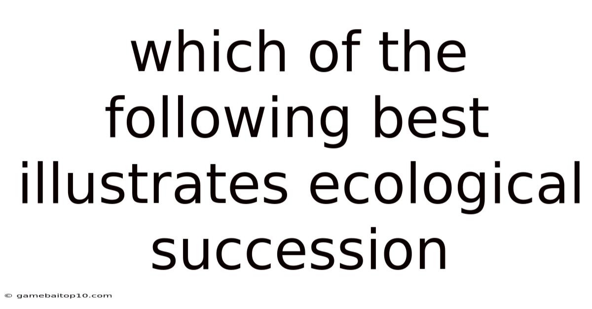 Which Of The Following Best Illustrates Ecological Succession