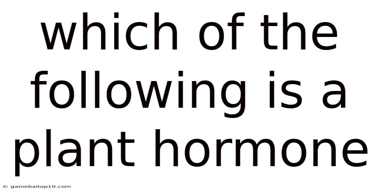 Which Of The Following Is A Plant Hormone