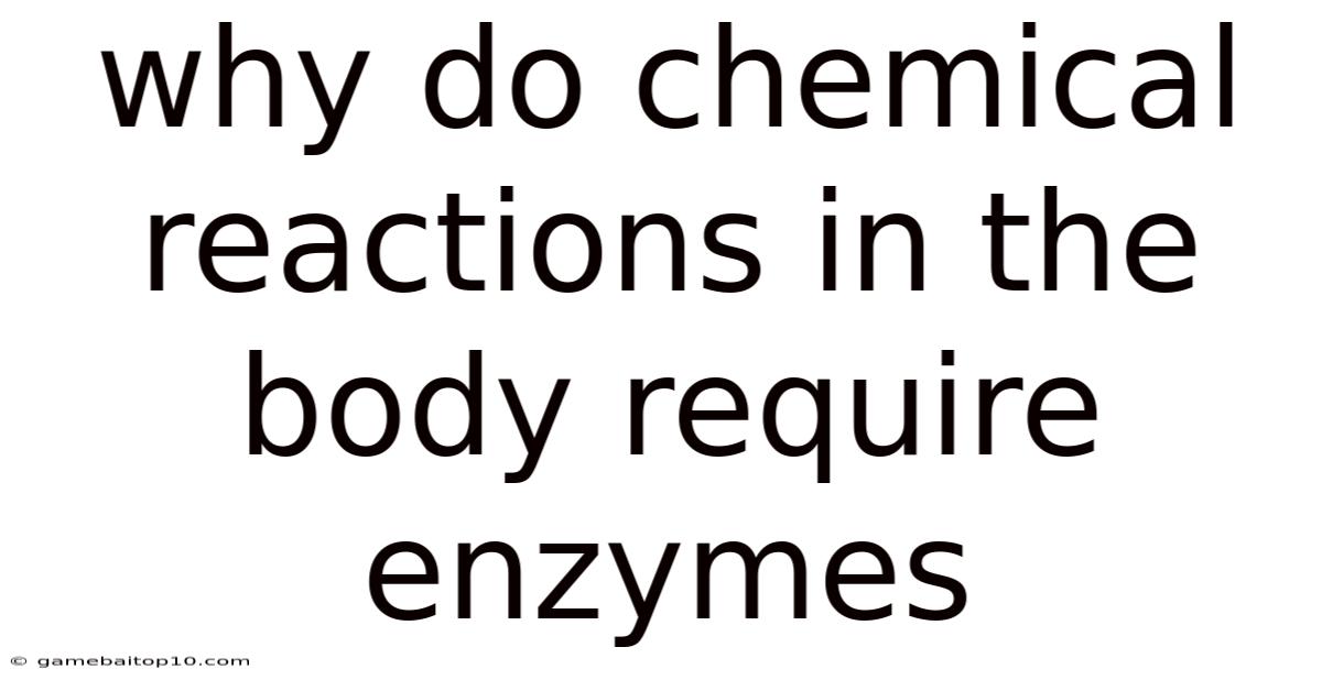 Why Do Chemical Reactions In The Body Require Enzymes