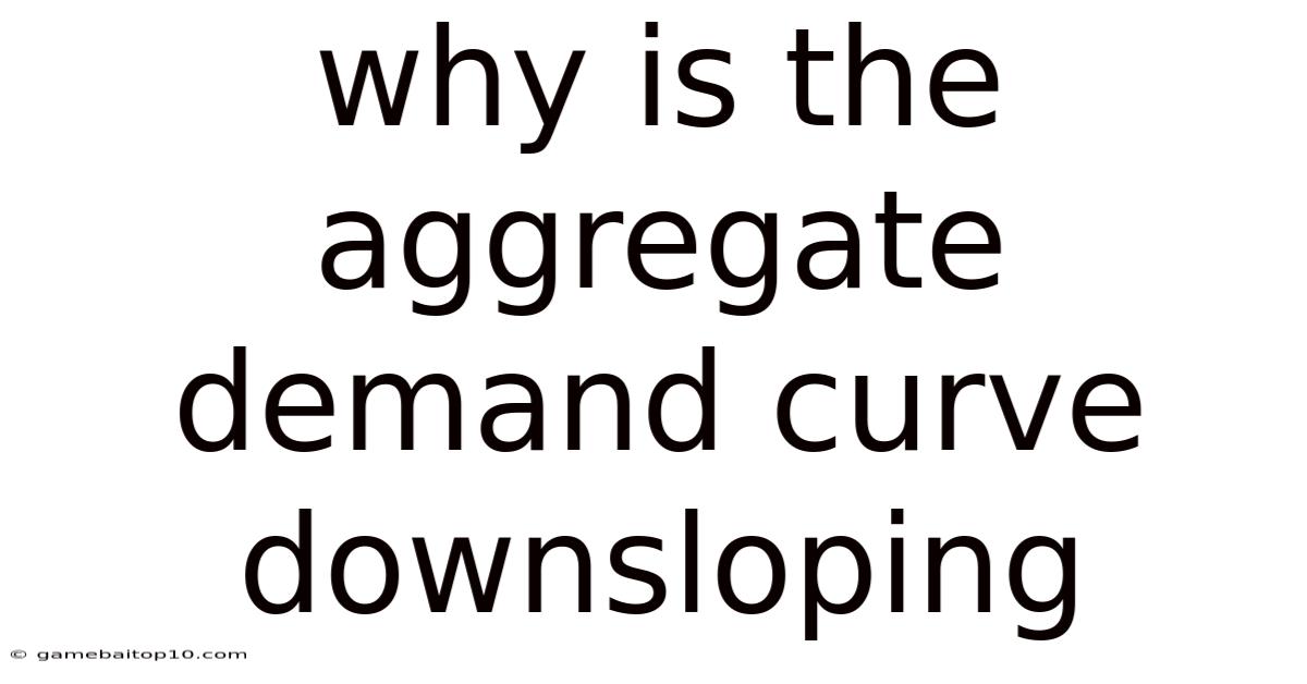 Why Is The Aggregate Demand Curve Downsloping