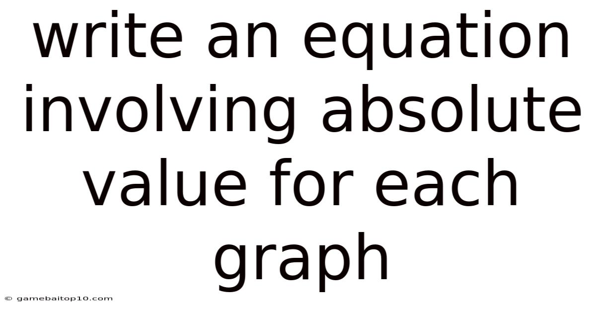 Write An Equation Involving Absolute Value For Each Graph